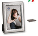 Cornice f.to 10x15 in silver lucido con retro in legno.Prodotta in italia. Confezione in scatola singola.