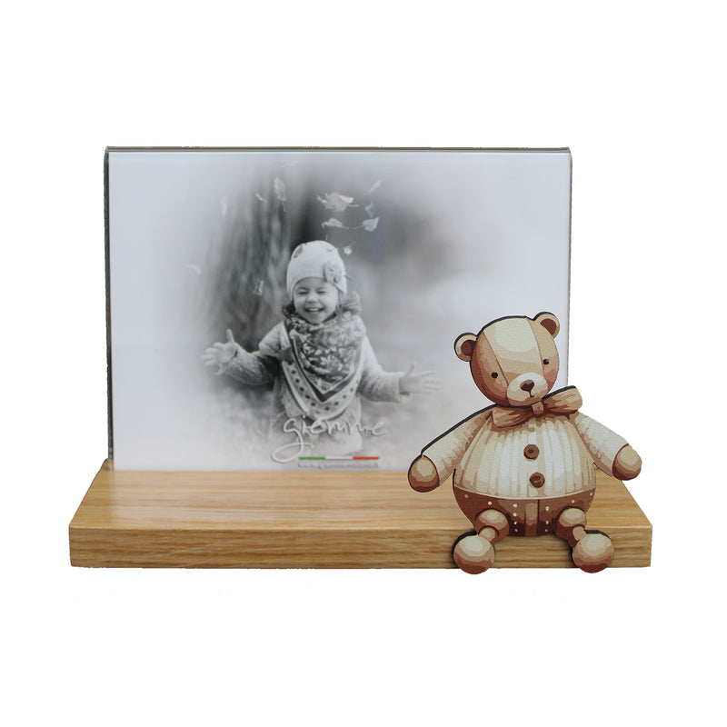 KBT168 Cornice ibase in legnocon plexglas e applicazione orsetto