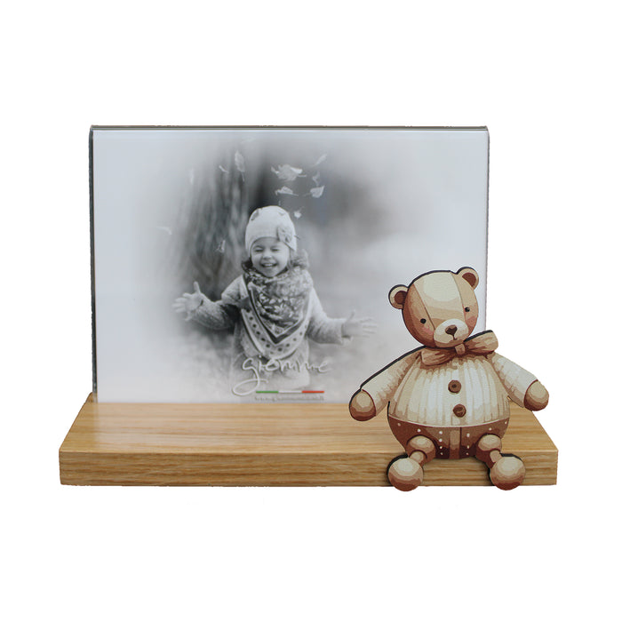 KBT168 Cornice ibase in legnocon plexglas e applicazione orsetto