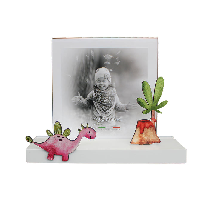 KBT169R Cornice per bambina con Dinosauro Rosa