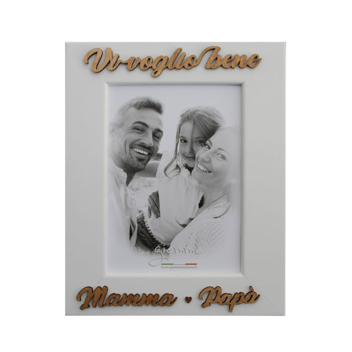 KFT143 Cornice in legno Vi voglio bene Mamma - Papà