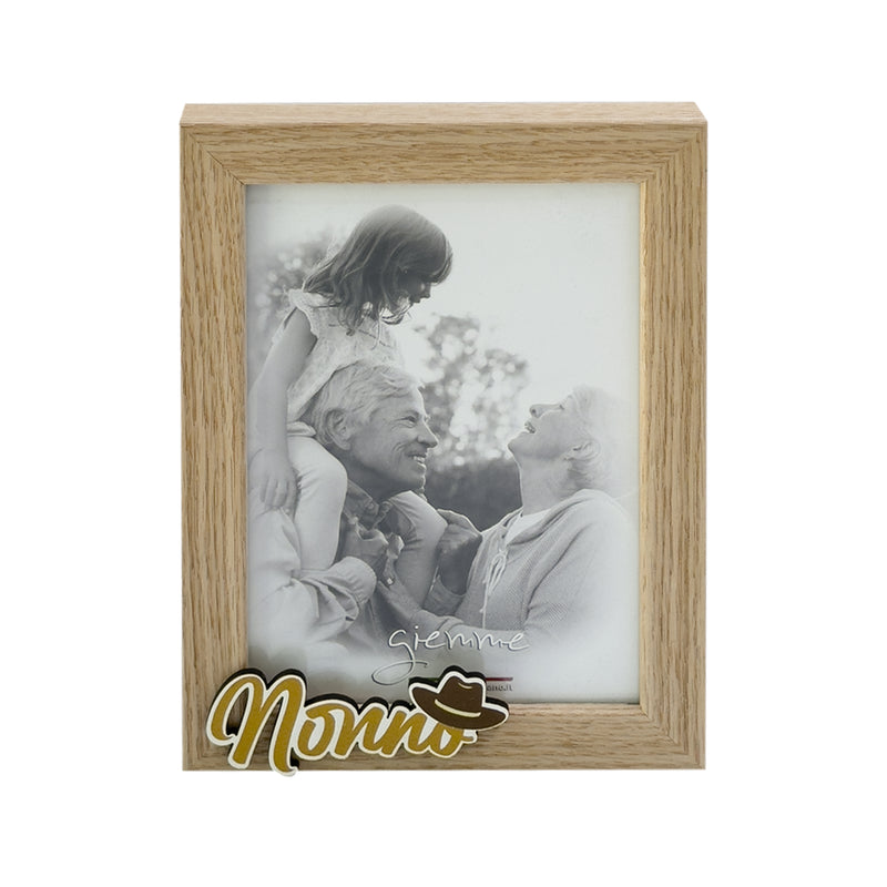 KFT114 Portafoto in Legno di Rovere con Applicazione  "Nonno"