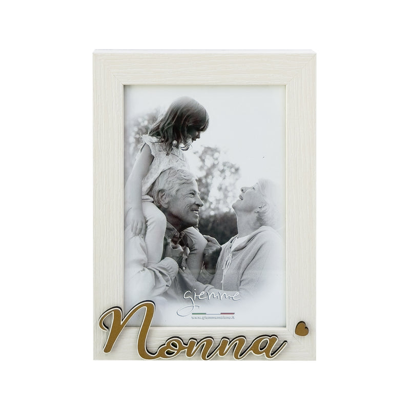 KFT117 Portafoto in Legno bianco con Applicazione  "Nonna"
