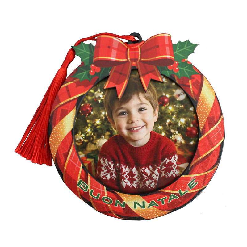 KNT193 Cornice tonda con calamita Natale