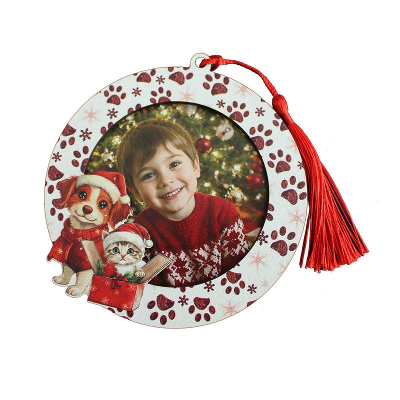 KNT193 Cornice tonda con calamita Natale