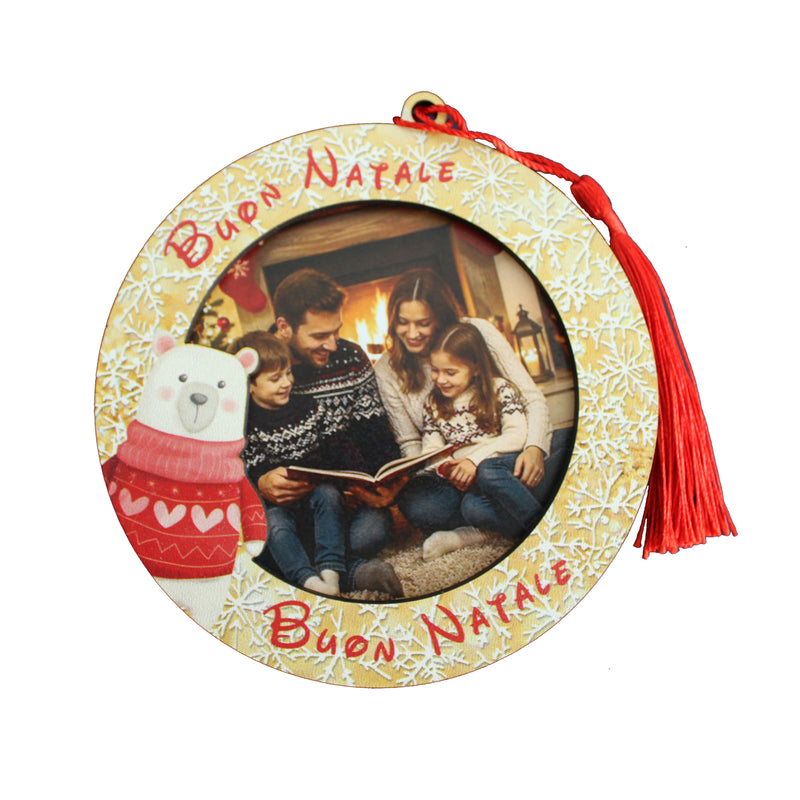 KNT193 Cornice tonda con calamita Natale