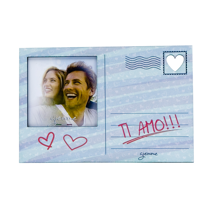 KQT185C portafoto cartolina in legno innamorati