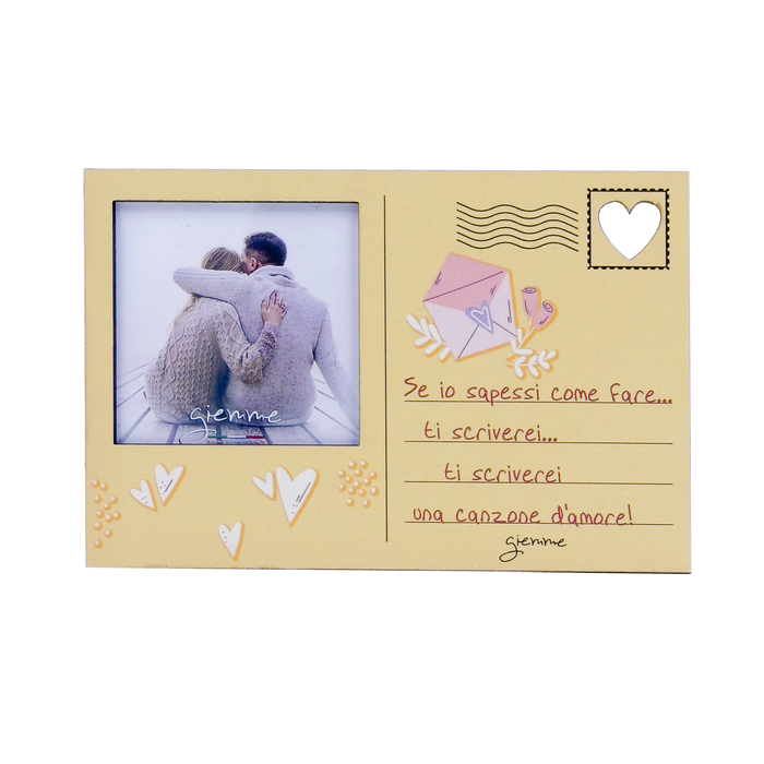 KQT185F portafoto cartolina in legno innamorati
