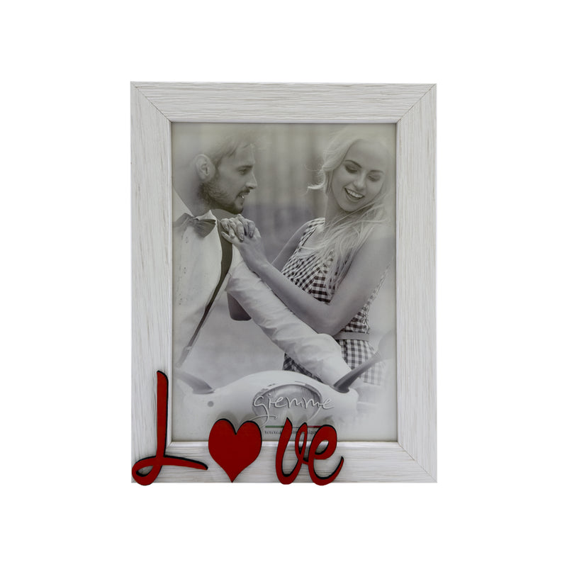 KQT194 Cornice bianca in legno love