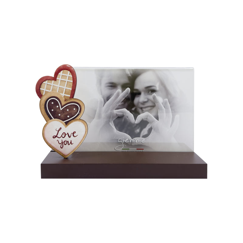 KQT195 cornice con base legno con cuori