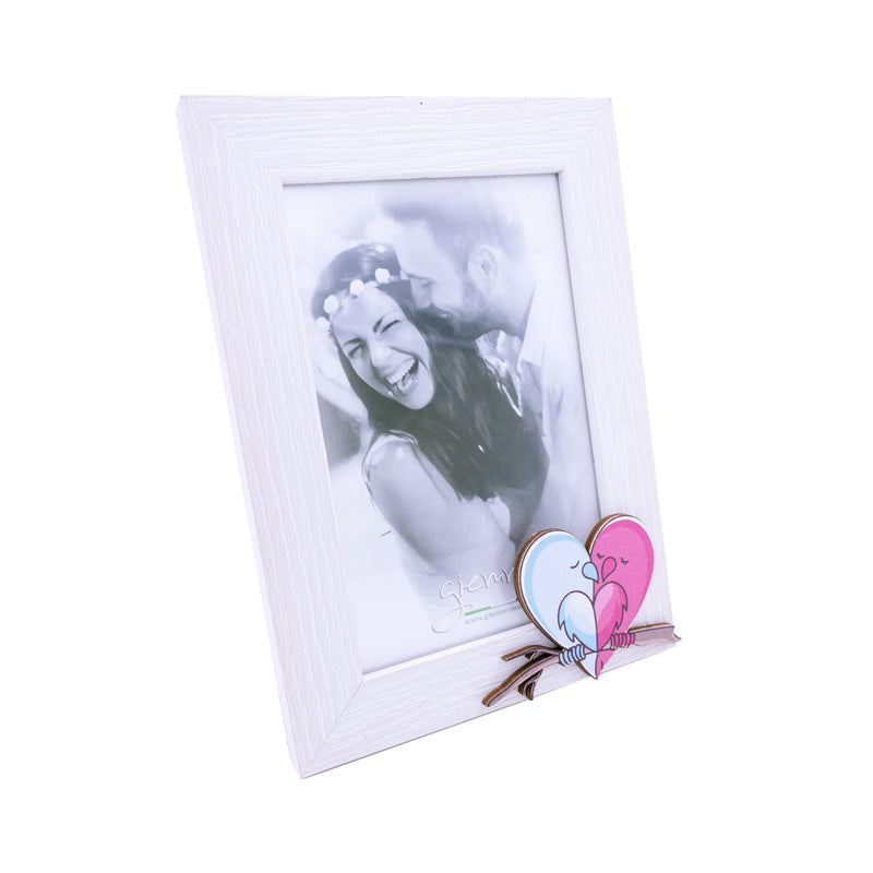KQT198 Cornice bianca in legno love