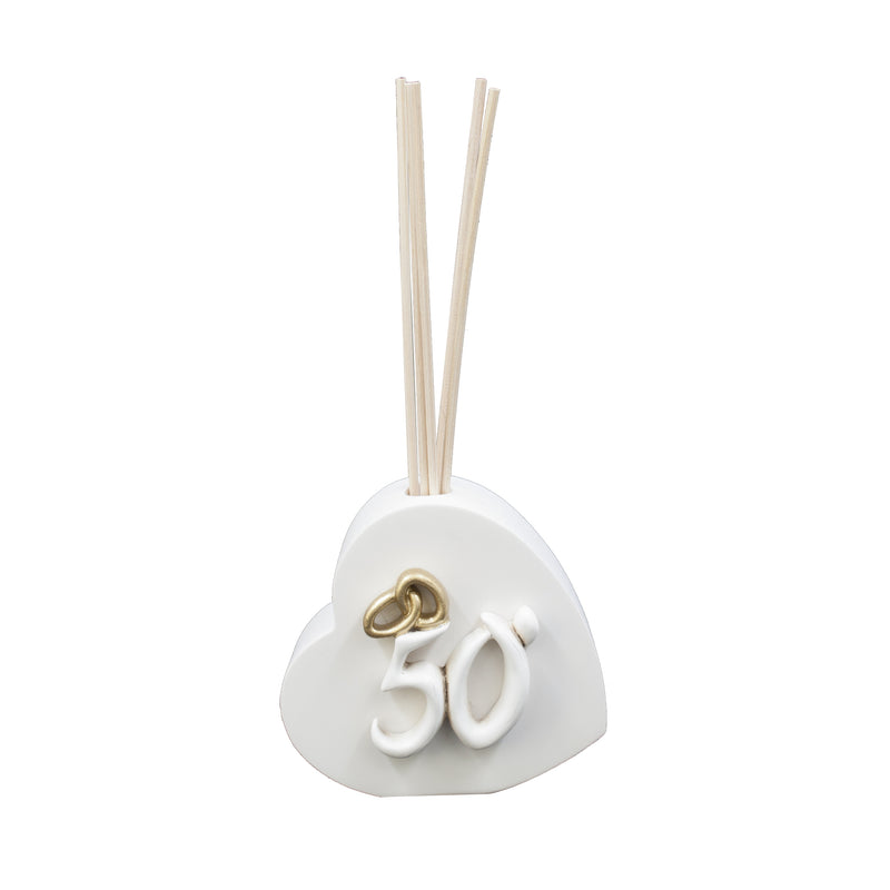 RDA04 Profumatore cuore con fedi 50° anniversario